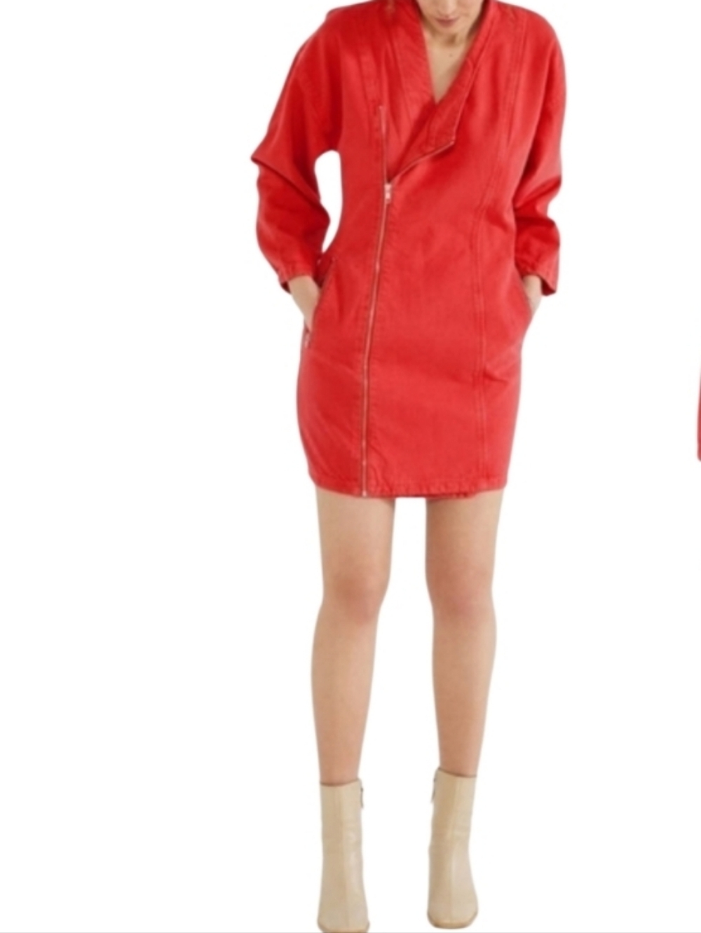 NEW! ETICA Biker Moto Asymmetrical Denim Mini Dress